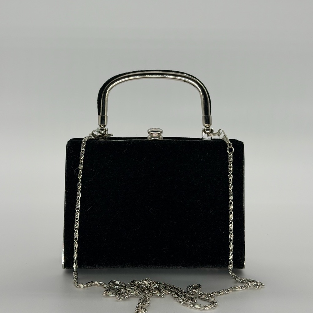 Elegant Black Velvet Handbag
